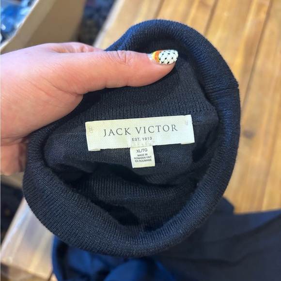 Navy blue Jack Victor Men’s lightweight turtleneck sweater - Picture 1 of 5
